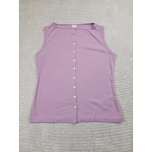 Abercrombie & Fitch Shirt Womens Large Button Front Sleeveless Ribbed